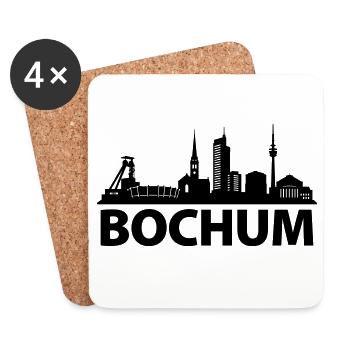 Bochum Skyline - Untersetzer (4er-Set) - Weiß - Vorne