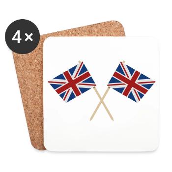 Flagge Großbritanniens - Untersetzer (4er-Set) - Weiß - Vorne