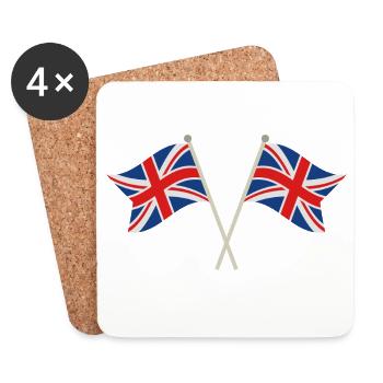 Flagge Großbritanniens - Untersetzer (4er-Set) - Weiß - Vorne