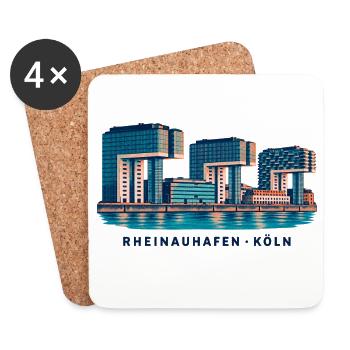 Rheinauhafen Köln - Untersetzer (4er-Set) - Weiß - Vorne