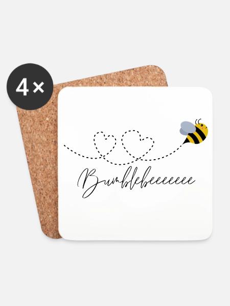 Bumblebee Liebe - Untersetzer (4er-Set) - Weiß