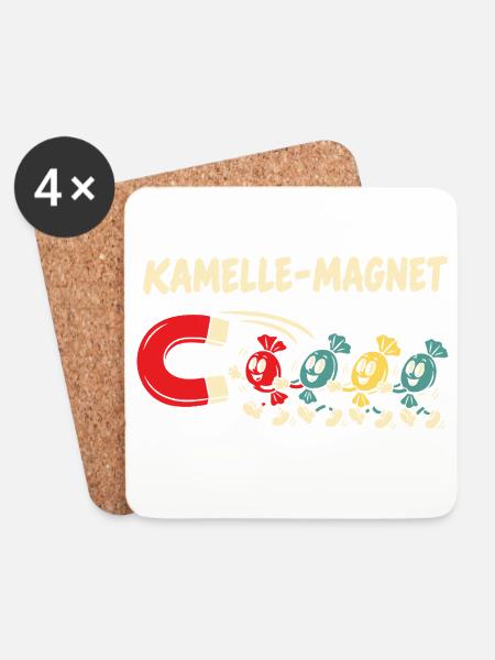 Kamelle Magnet Zoch Rosenmontag Kölner Karneval - Untersetzer (4er-Set) - Weiß