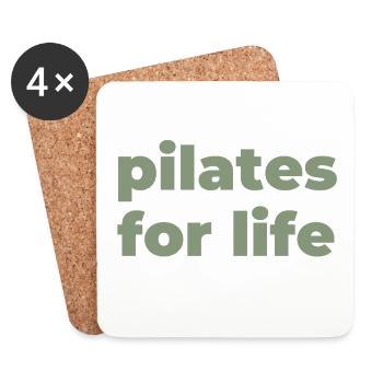 Pilates fürs Leben Typografik - Untersetzer (4er-Set) - Weiß - Vorne