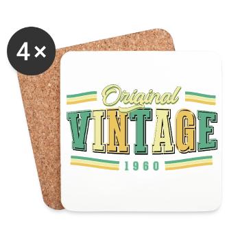 66. Geburtstag Original Vintage 1960 Retro - Untersetzer (4er-Set) - Weiß - Vorne