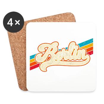 Berlin - Retro Sticker - Deutschalnd - Germany - Untersetzer (4er-Set) - Weiß - Vorne