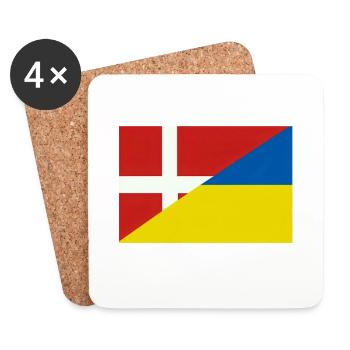 Dänemarkische Ukraine-Flagge – dänische und ukrainische Flagge - Untersetzer (4er-Set) - Weiß - Vorne