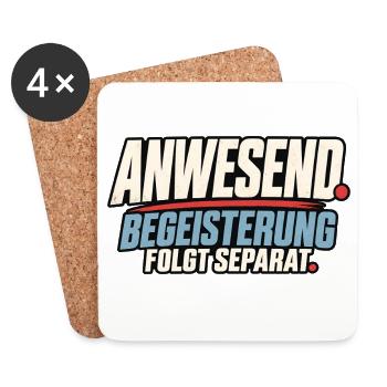 Anwesend Begeisterung Folgt Separat - Untersetzer (4er-Set) - Weiß - Vorne