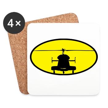 Hubschrauber Logo - Untersetzer (4er-Set) - Weiß - Vorne