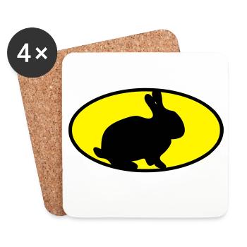 Logo lapin - Dessous de verre (lot de 4) - blanc - Devant