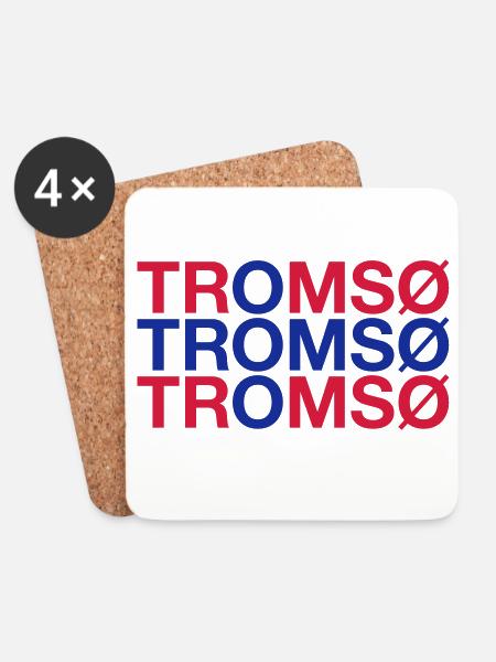 TROMSO Norway Norwegen Norge Norwegische Flagge - Untersetzer (4er-Set) - Weiß