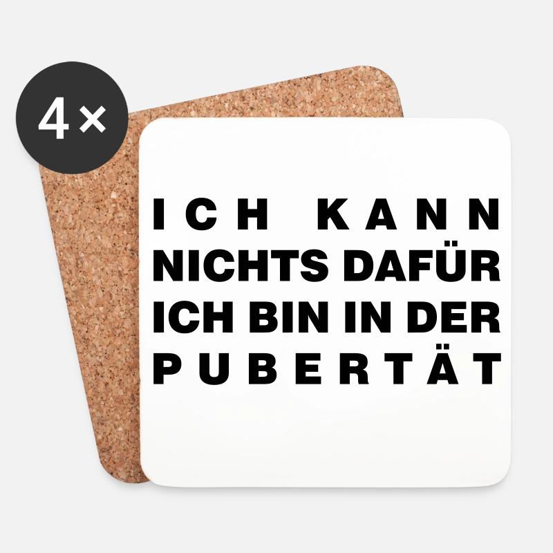 Pubertät - Untersetzer (4er-Set) - Weiß