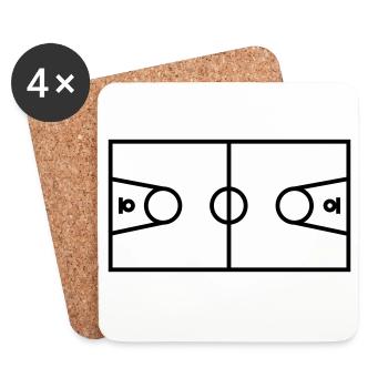 Basketballplatz - Untersetzer (4er-Set) - Weiß - Vorne
