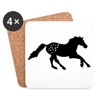 Tigerschecke  Appaloosa  Pferd Noriker Reiten - Untersetzer (4er-Set) - Weiß - Vorne