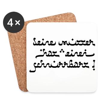 Votre mère a une moustache! - Dessous de verre (lot de 4) - blanc - Devant