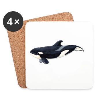 Baby Orca - Baby orca - Baby orca - Coasters (set of 4) - white - Front
