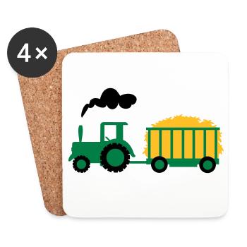 traktor kind geschenk - Untersetzer (4er-Set) - Weiß - Vorne