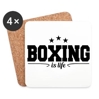Boxen ist Leben / Boxen ist Leben - Untersetzer (4er-Set) - Weiß - Vorne