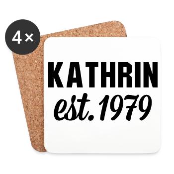 Kathrin est 1979 - Untersetzer (4er-Set) - Weiß - Vorne