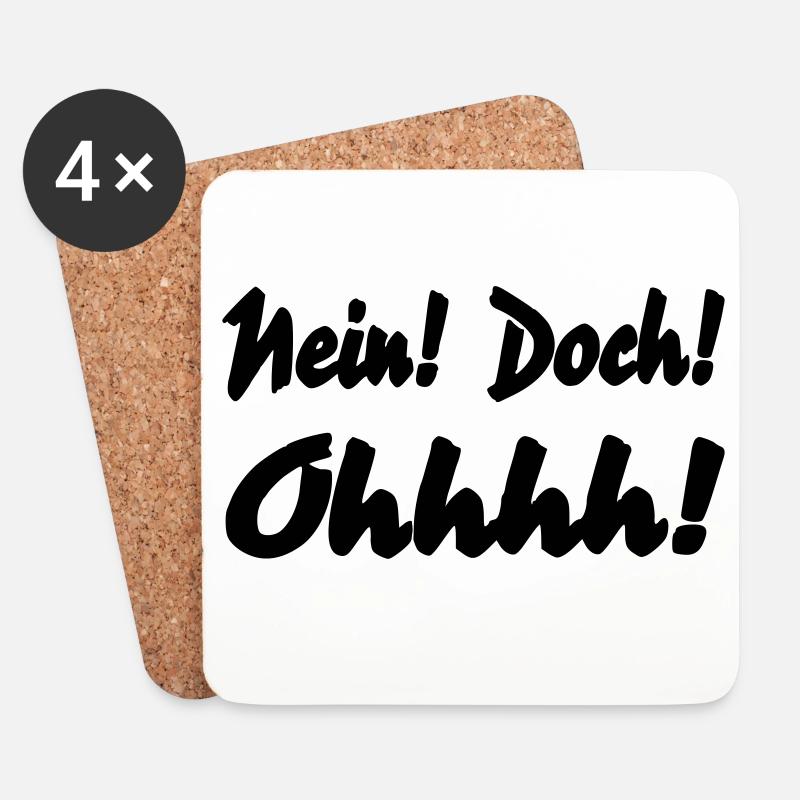 Nein Doch Ohhhh - Untersetzer (4er-Set) - Weiß