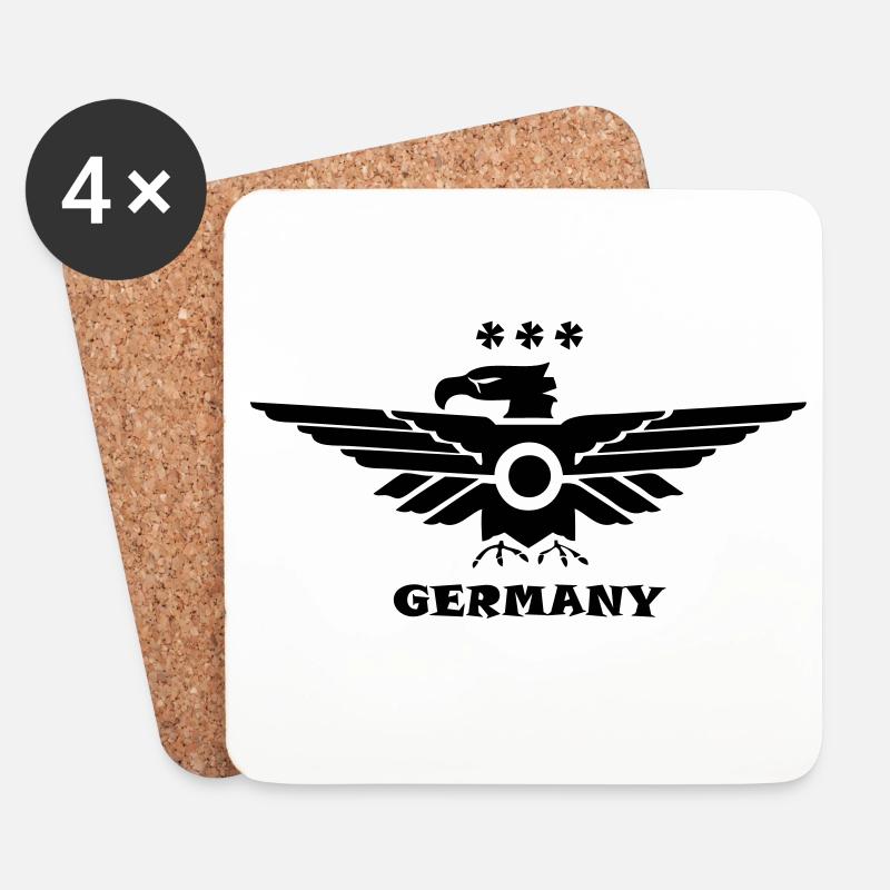 Adler Deutschland Germany schwarz black - Untersetzer (4er-Set) - Weiß