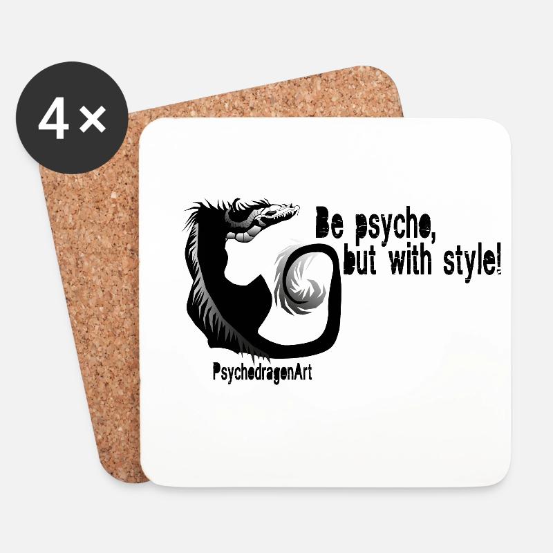 PsychoStyle - Untersetzer (4er-Set) - Weiß