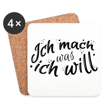 Lustiger Spruch - Untersetzer (4er-Set) - Weiß - Vorne