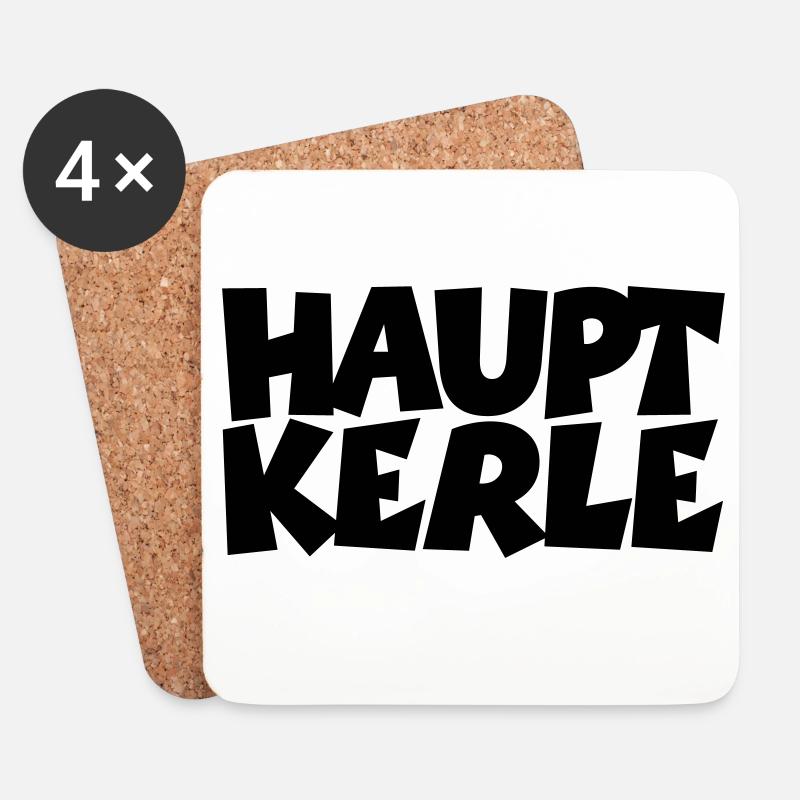 Hauptkerle Schwaben Schwäbisch - Untersetzer (4er-Set) - Weiß