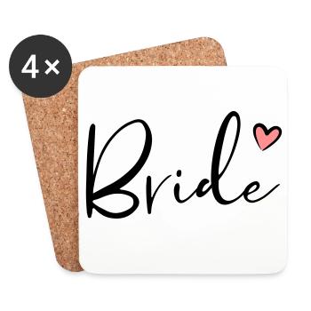 Bride heart hen party gift - Coasters (set of 4) - white - Front