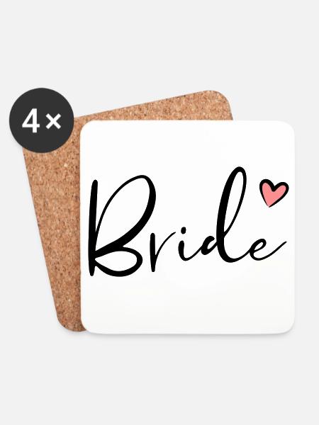 Bride Herz Junggesellinnenabschied Geschenk - Untersetzer (4er-Set) - Weiß