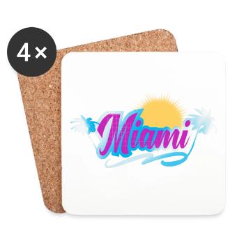 Miami - Dessous de verre (lot de 4) - blanc - Devant