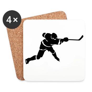 Hockey - Dessous de verre (lot de 4) - blanc - Devant