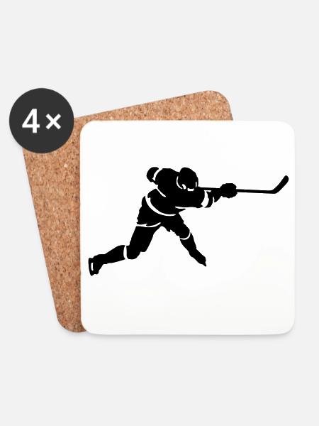 Eishockey - Untersetzer (4er-Set) - Weiß