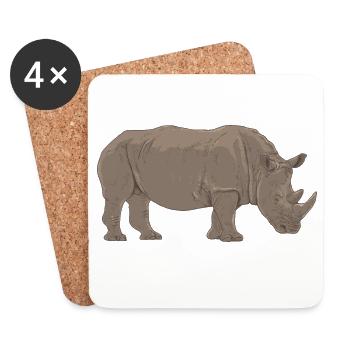 Rhino - Dessous de verre (lot de 4) - blanc - Devant