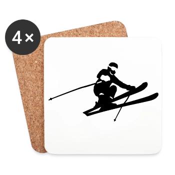 Alpin Ski - Untersetzer (4er-Set) - Weiß - Vorne