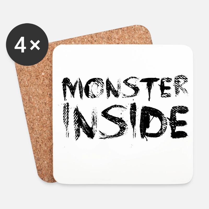 Monster Inside - Untersetzer (4er-Set) - Weiß