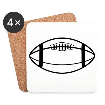 rugby ball - Untersetzer (4er-Set) - Weiß - Vorne