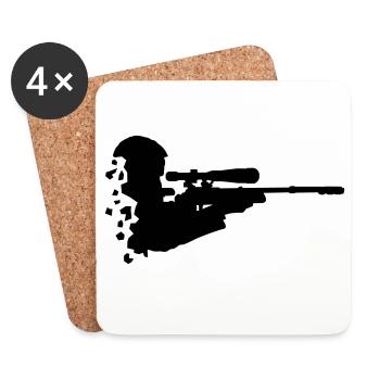 sport Shooting - Untersetzer (4er-Set) - Weiß - Vorne