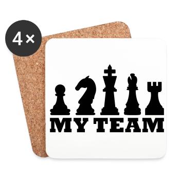 My Team (chess) - Coasters (set of 4) - white - Front