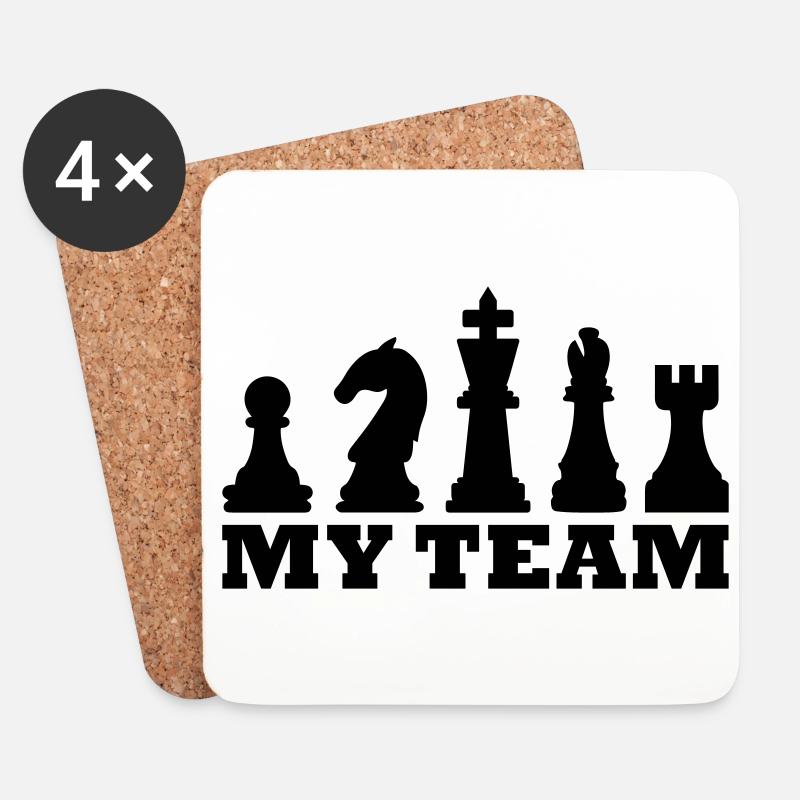 My Team (Schach) - Untersetzer (4er-Set) - Weiß