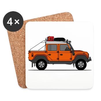 Defender Double Cab Offroad Orange - Coasters (set of 4) - white - Front