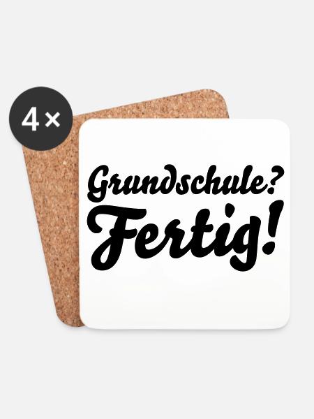 fertig grundschule - Untersetzer (4er-Set) - Weiß