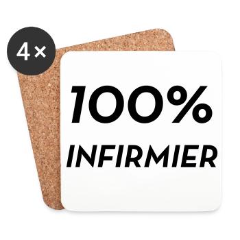Infirmière / Infirmier / Hôpital / Médecine / - Dessous de verre (lot de 4) - blanc - Devant