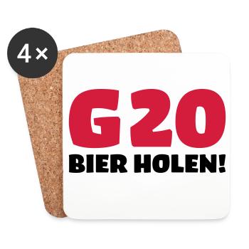 Bier holen Humor - Untersetzer (4er-Set) - Weiß - Vorne