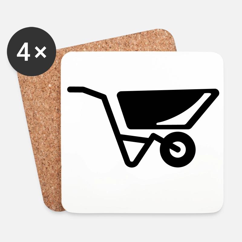 wheelbarrow - Coasters (set of 4) - white