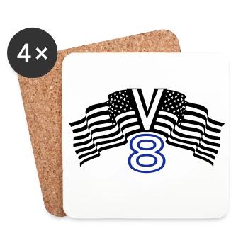 V8,Muscle Car,Garage,Car,Tuning,USA(25) - Coasters (set of 4) - white - Front