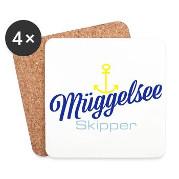 Berlin: Müggelsee-Skipper mit Ankermotiv - Untersetzer (4er-Set) - Weiß - Vorne
