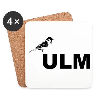 SSV Spatz Ulmer Linsen mit Spätzle und Saiten - Untersetzer (4er-Set) - Weiß - Vorne