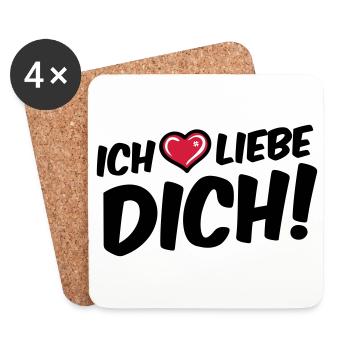 Ich liebe dich herz - Untersetzer (4er-Set) - Weiß - Vorne