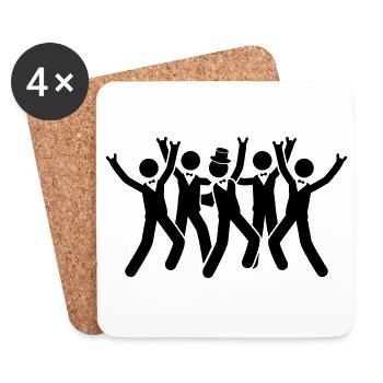 Groom Bachelor Junggesellen Hochzeit - Untersetzer (4er-Set) - Weiß - Vorne