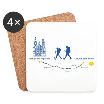 Buen Camino Santiago Route Frances - Coasters (set of 4) - white - Front